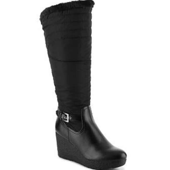 Unisa Hailee Wedge Black Tall Boots size 8.5 - Picture 1 of 12